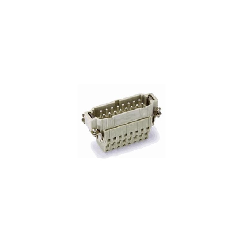 Insert HE, Raccordement à ressort, mâle, 24 pin, 16A, Polycarbonate, 24B|48B 